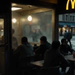 Customers wait at Seattle McDonald