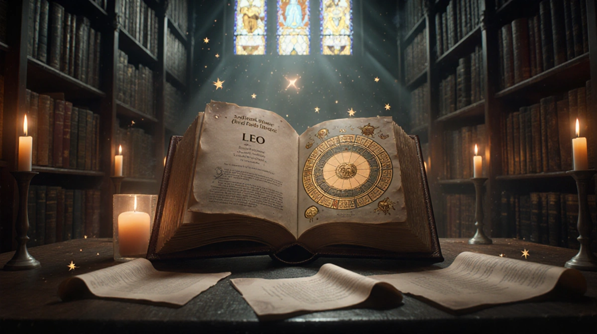 Open leather-bound book reveals Clary