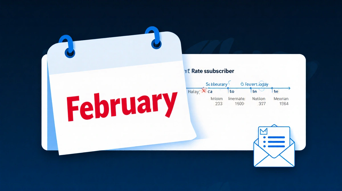 Calendar flips from January to February with red February date highlighted and email icon showing Spotify Premium rate change