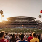Football fans cheering at Levi