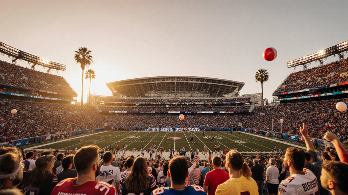 Football fans cheering at Levi