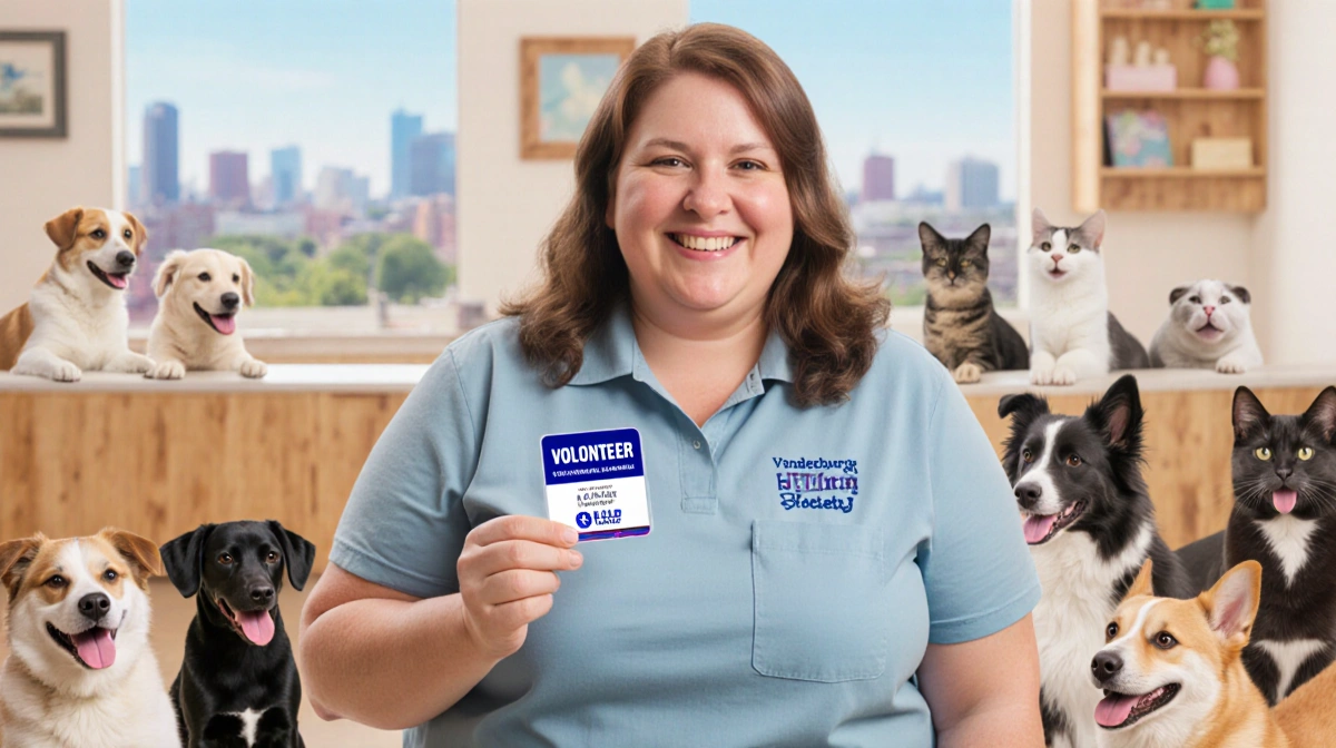 Tammy Slaton volunteers at Vanderburgh Humane Society with happy dogs and cats showing her 500lb weight loss transformation
