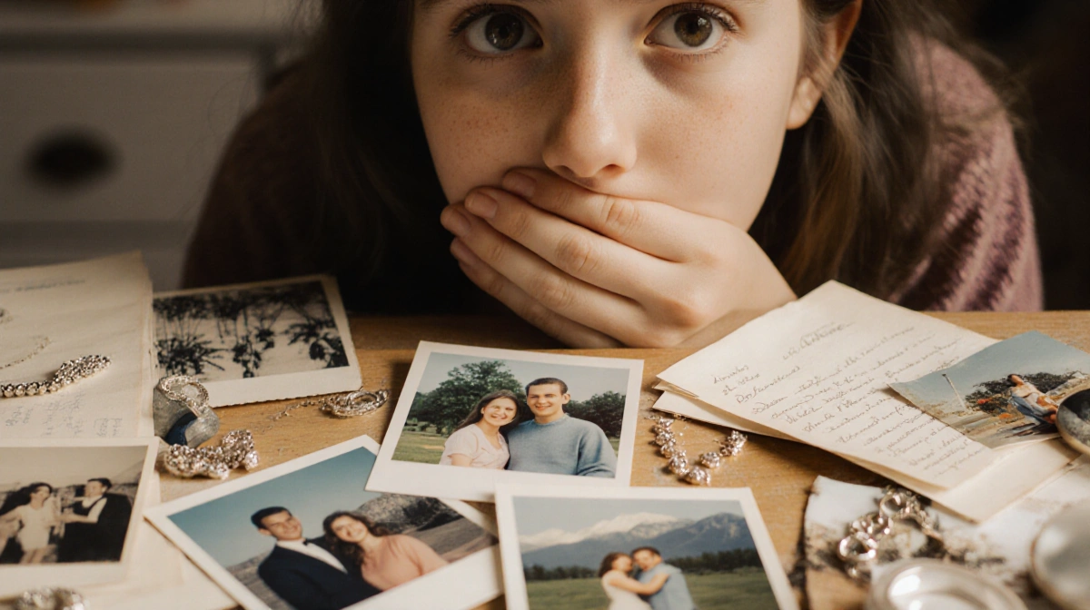 Teen girl reacts with surprise to parents