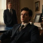 Timothée Chalamet relaxes in leather chair with Kevin O