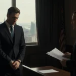 Timothy Busfield stands handcuffed before judge