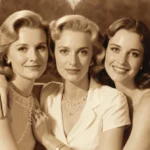 Tippi Hedren sits with Melanie Griffith and Dakota Johnson in heart-shaped pose with vintage Hollywood glamour backdrop