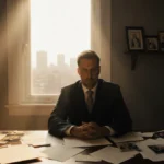 Todd Bridges sits alone at desk with scattered wedding vows and photographs showing memories of marriage