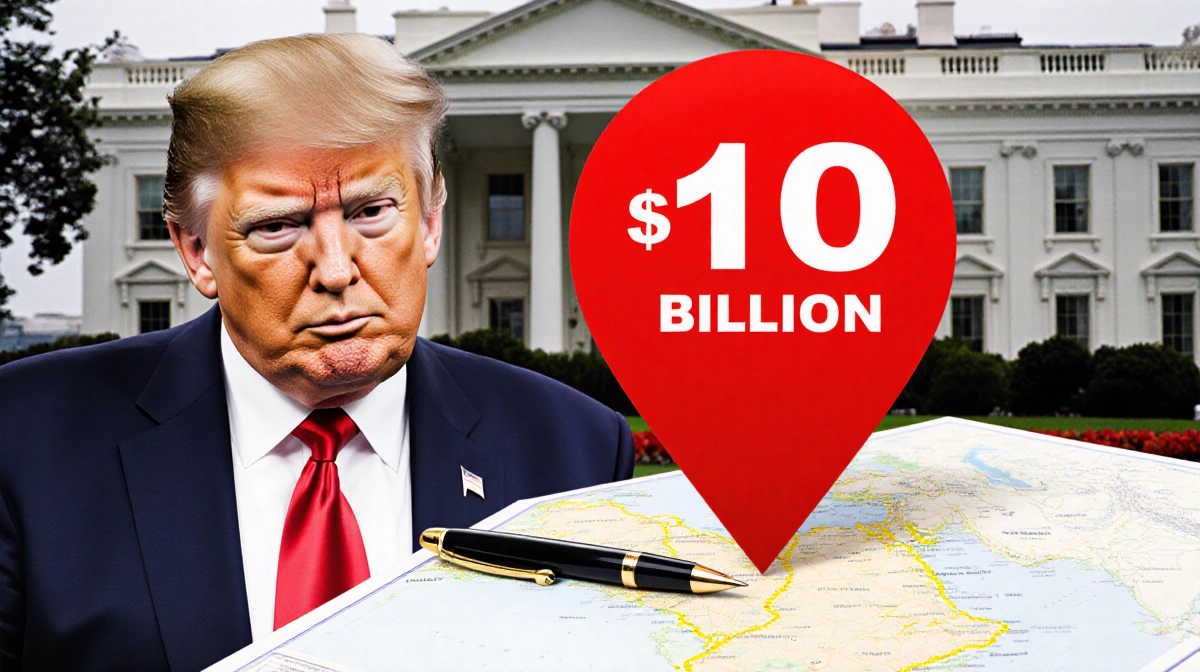 Donald Trump signing Saudi Arabia business deal with 10 billion marker and gold accents