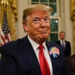 Trump Debuts ‘Happy Trump’ Pin During Oil Exec Meeting
