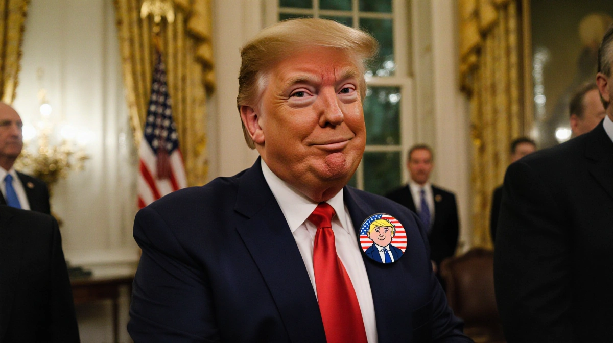 Trump Debuts ‘Happy Trump’ Pin During Oil Exec Meeting