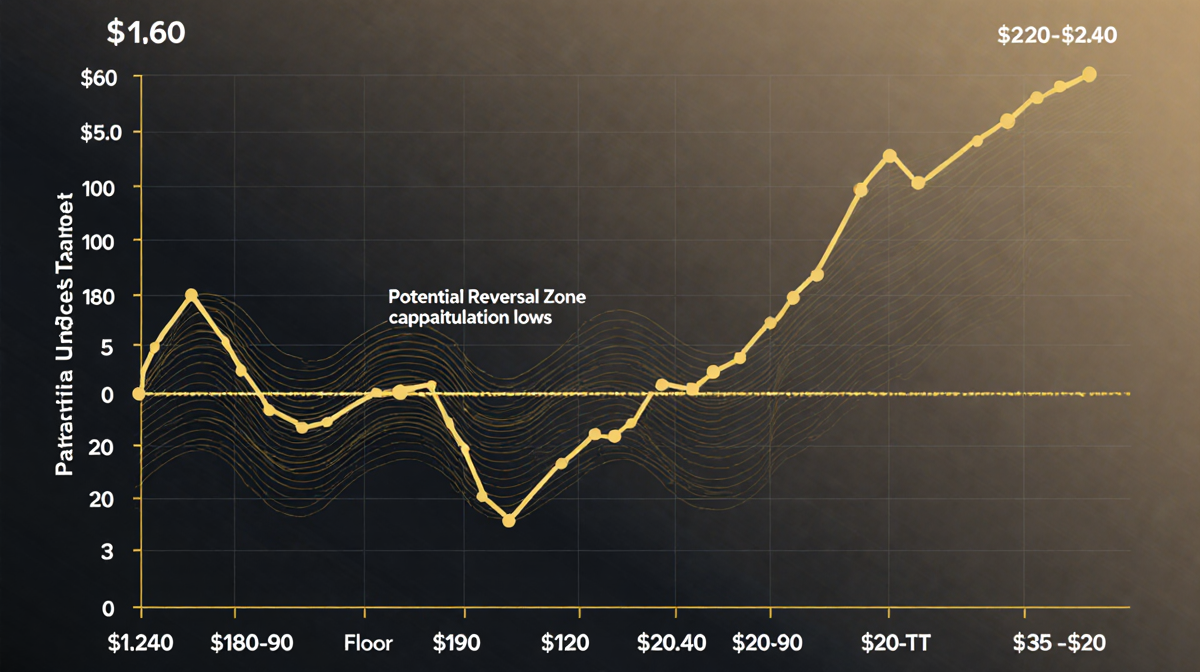 Coin chart of USDT pair illustrates horizontal line at $1.60 with rippling waves near that level
