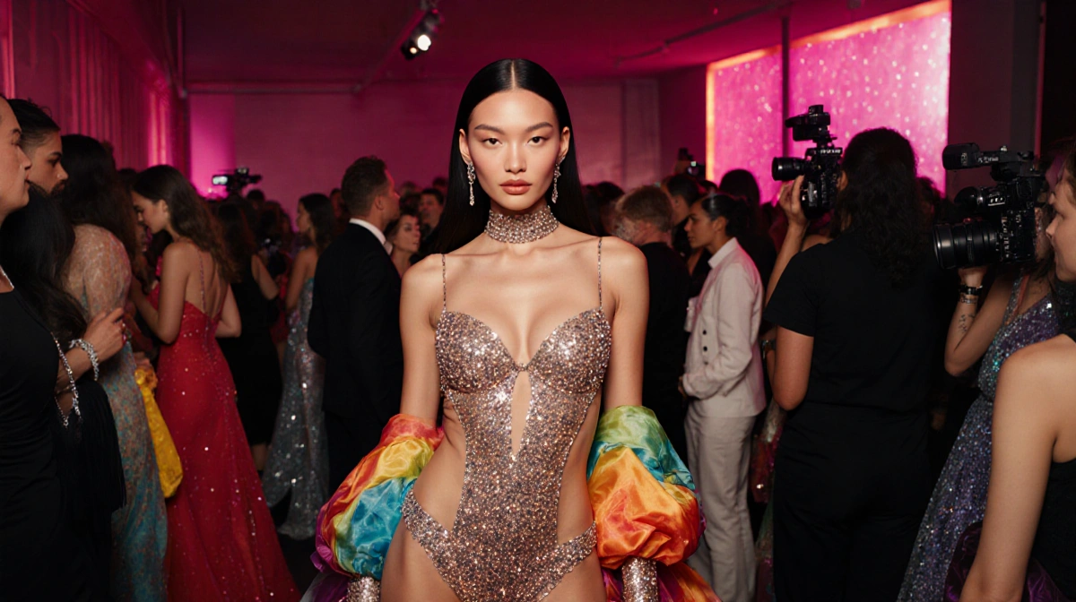 Supermodel poses backstage at Victoria