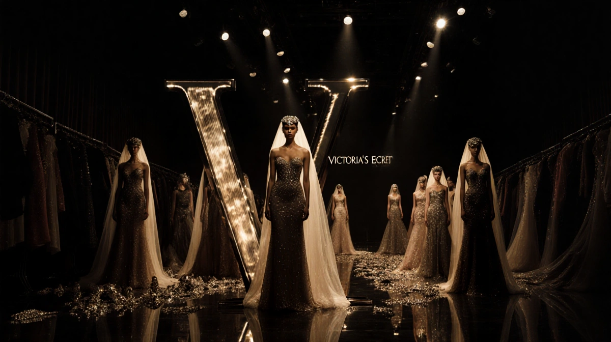 Models prepare backstage at Victoria