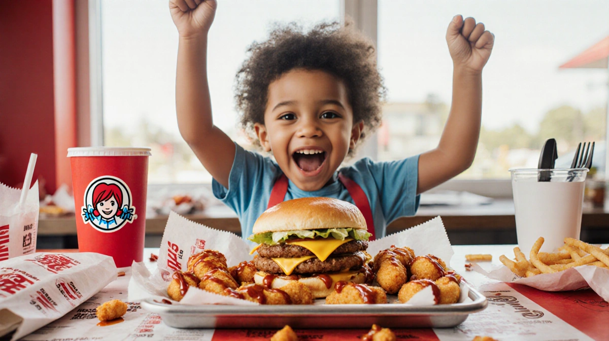 Happy child holding Wendy