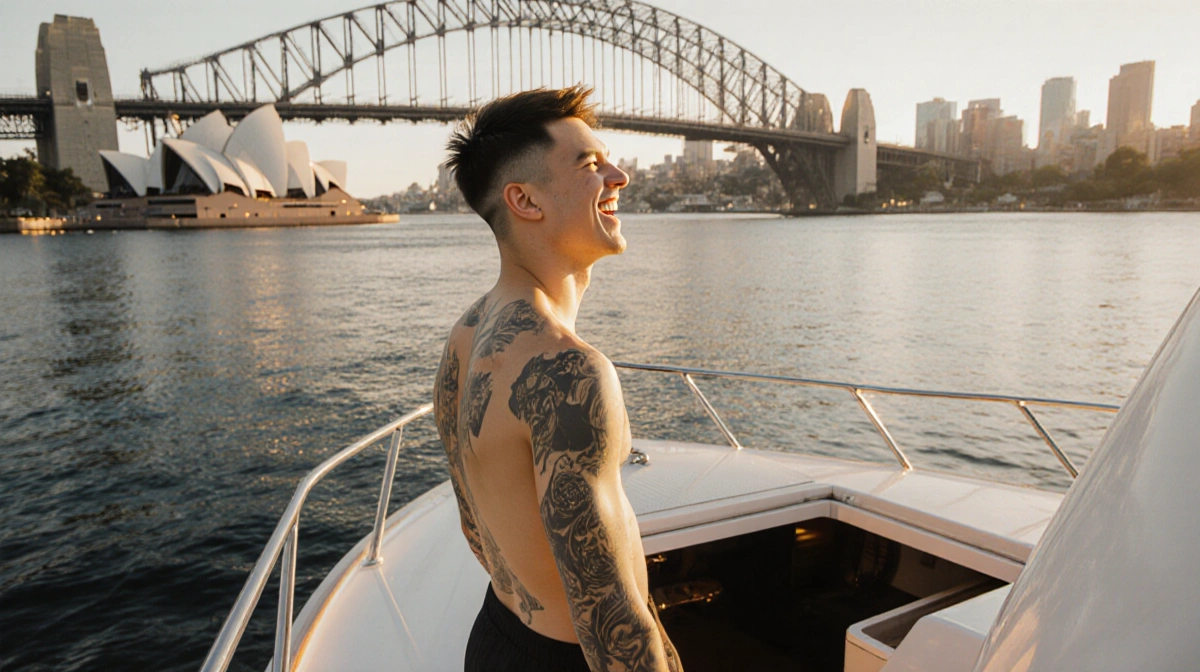 Yungblud Strips Down on Sydney Yacht Ahead of Tour Kickoff